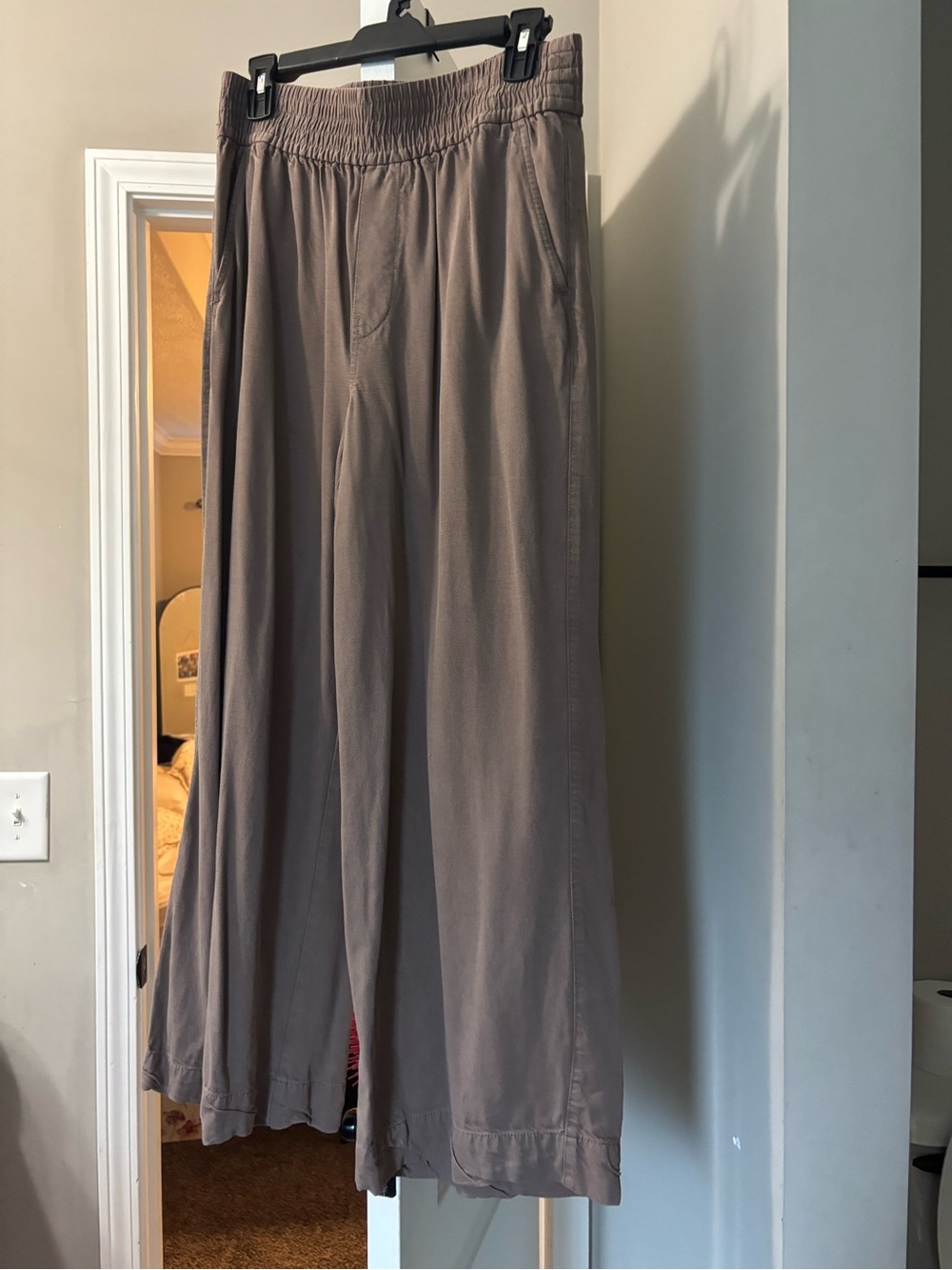 Madewell Wide-Leg linen Pants - Taupe